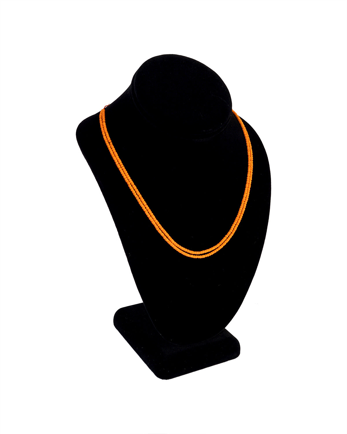 Kanthi (Orange 7" - 1mm Beads) - Double-Stringed Beads for Spiritual Wear