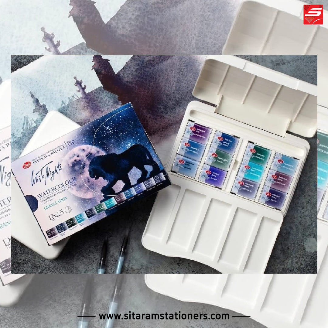 White Nights Granulating Watercolour 12 Full Pans Set