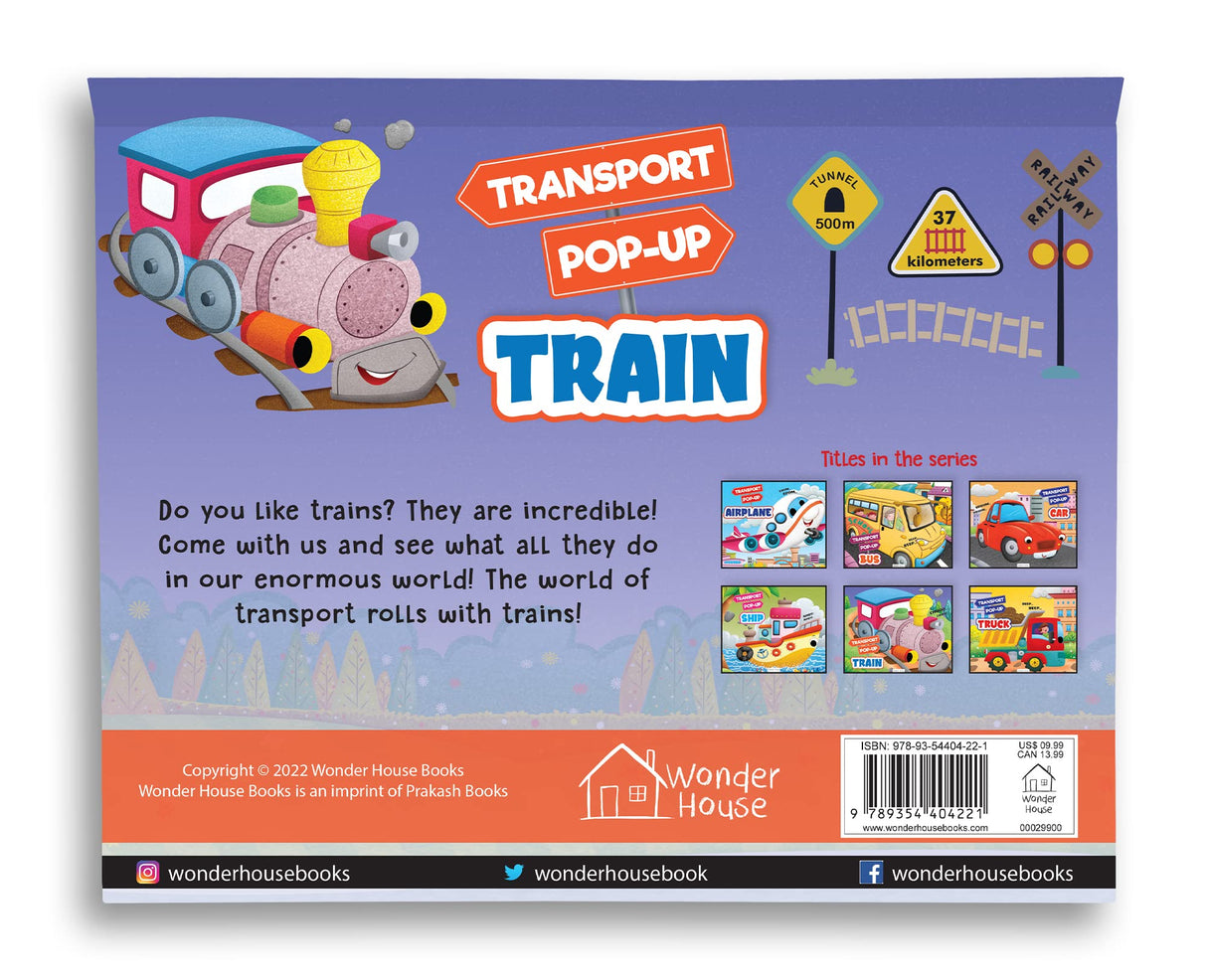 Pop-up Transport - Train - Gorgeously Illustrated Pop-up Book For Children - Learn About The World Of Trains and What All They Do - Retail Maharaj