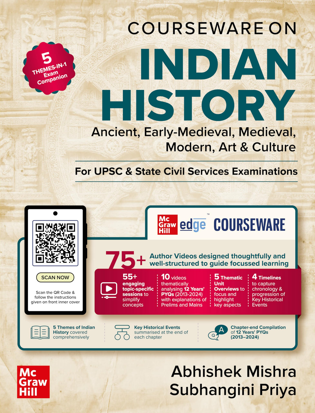Indian History for UPSC 2026 by Abhishek Mishra | Chapter-wise 12 Years Online Prelims & Mains PYQs (2013-24) | 75+ Online Author Videos | 5-Themes-in-1: Ancient, Early-Med, Med, Modern, Art & Culture - Retail Maharaj