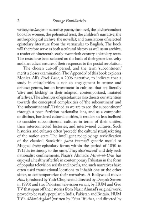 Primus Books- Strange Familiarities: Tracing Epistolary Cultures in the Subcontinent (1857-1915) - Retail Maharaj