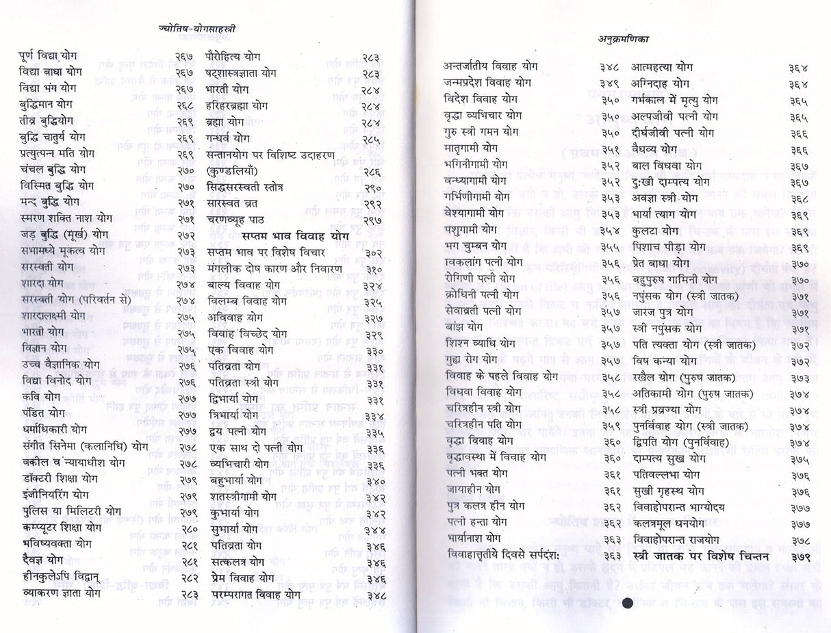 Jyotish Yog Sahastri - 1156 Pramanik Jyotish Yog [Hindi] By Bhojraj Dwivedi, Ramesh Dwivedi - Retail Maharaj