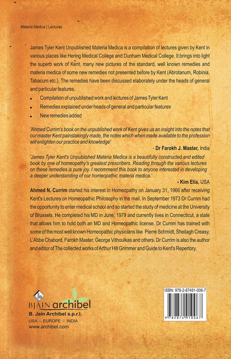 James Tyler Kent Unpublished Materia Medica - Retail Maharaj