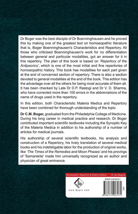 Boger Boenninghausen's Characteristics & Repertory with Corrected Abbreviations, word index & thumb index - Retail Maharaj