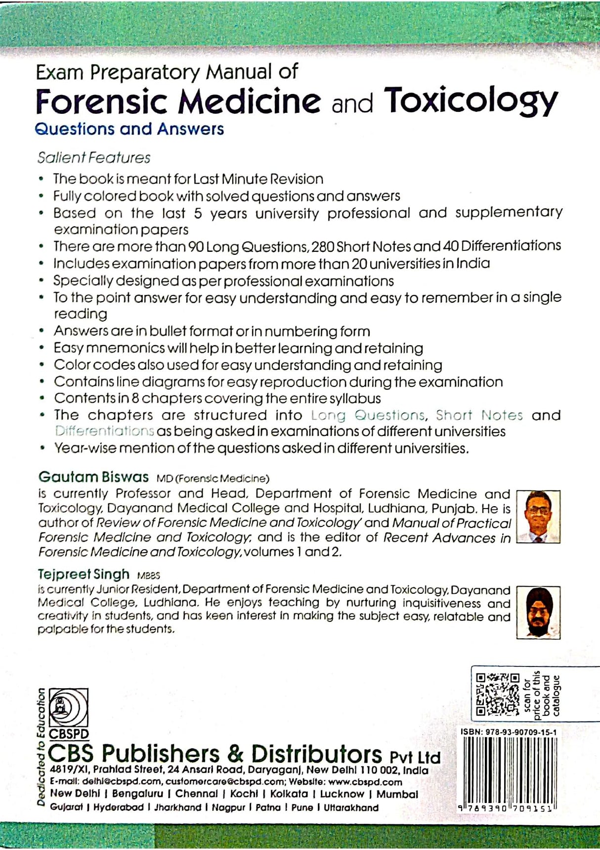 Exam Preparatory Manual Of Forensic Medicine And Toxicology Questions And Answers (Pb 2025)