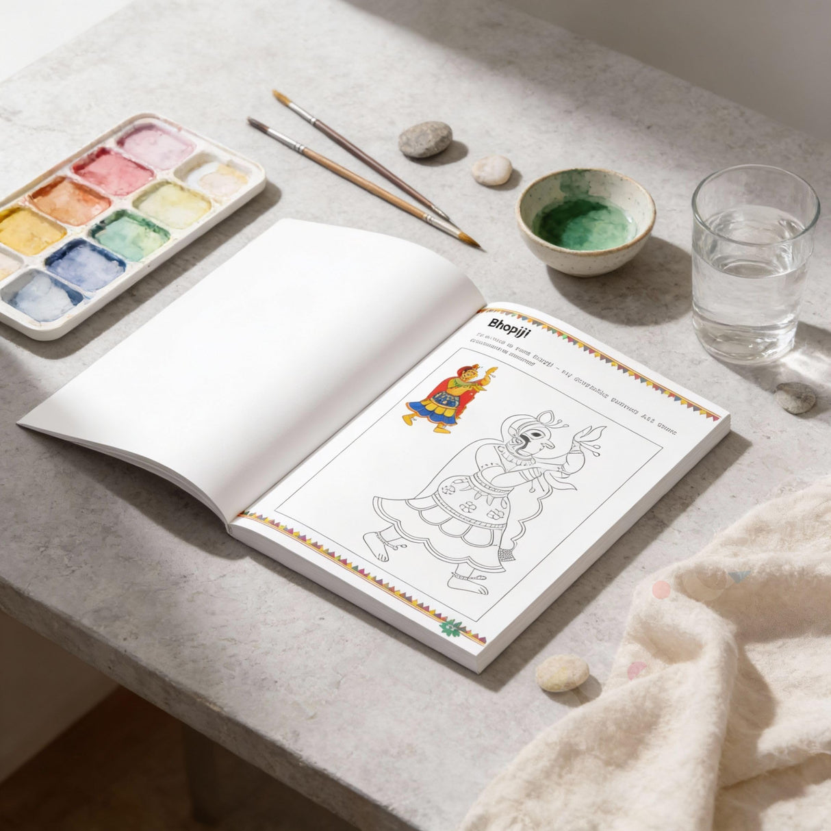 Rooftop Artventures of Phad - Elementary | PAPERBACK (Softcover) | Children's Drawing & Colouring Art Book | DIY Activites, Step-by-step Simple Motifs ... Phad Art Elementary Painting book: english - Retail Maharaj