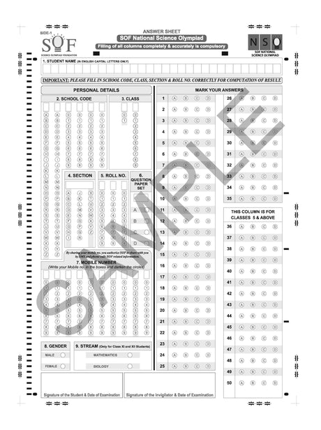 MTG NSO Class-3 Olympiad 10 Previous Years Papers (2023-2019 Set A & B) Science with Mock Test Papers - Sample OMR Sheet with Chapterwise Analysis | SOF Olympiad Books For 2024-25 Exam [Paperback] MTG Editorial Board - Retail Maharaj