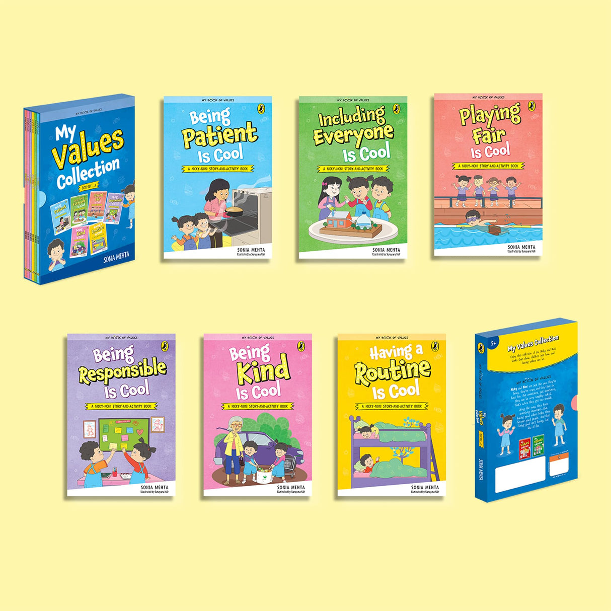 My Book of Values: Box Set 3 | A Set of 6 Exciting Story cum Activity Books | Illustrated Storybooks on Values and Good Behaviour | Patience, Inclusivity, Fairness, Responsibility, Kindness, Routine | Ages 5 + - Retail Maharaj