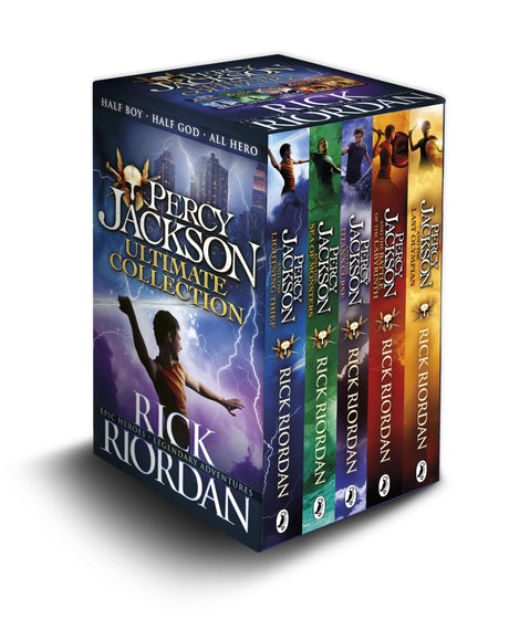 RICK RIORDAN: PERCY JACKSON ULTIMATE COLLECTION – The Lightning Thief, Sea of Monsters, Titan's Curse, Battle of the Labyrinth & Last Olympian | Epic Mythology Adventure Series - Retail Maharaj