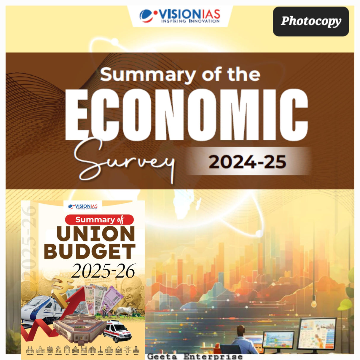 Vision IAS Economic Survey 2024-25 and Union Budget 2025-26 Summary Study Material, Photocopy Notes - Retail Maharaj