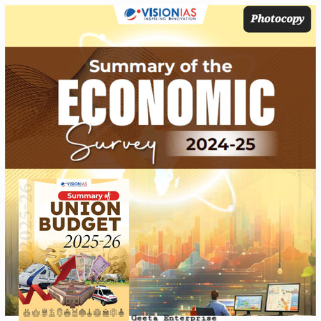 Vision IAS Economic Survey 2024-25 and Union Budget 2025-26 Summary Study Material, Photocopy Notes - Retail Maharaj