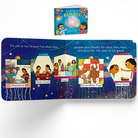 My Little Book of Festivals (Boxset) : Illustrated board books on the Indian festivals of Diwali, Holi and Navratri | Hindu mythology for kids age 3+ - Retail Maharaj