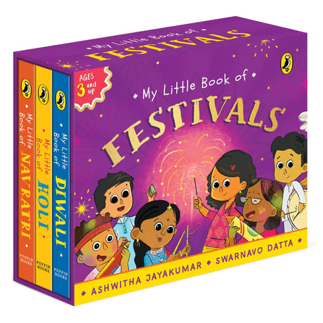 My Little Book of Festivals (Boxset) : Illustrated board books on the Indian festivals of Diwali, Holi and Navratri | Hindu mythology for kids age 3+ - Retail Maharaj