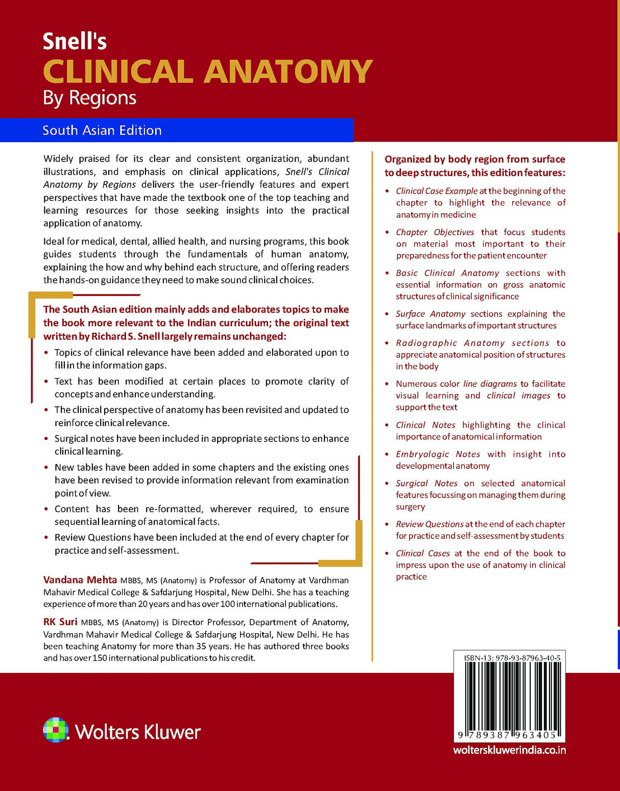 Snell’s Clinical Anatomy By Regions South Asian Edition