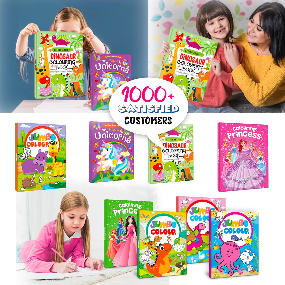 Hello Friend Books Little Artist Dinosaur Colouring Book: Jumbo Copy Colouring - Practice Drawing, Painting and Colouring with Reference for Kids - Retail Maharaj