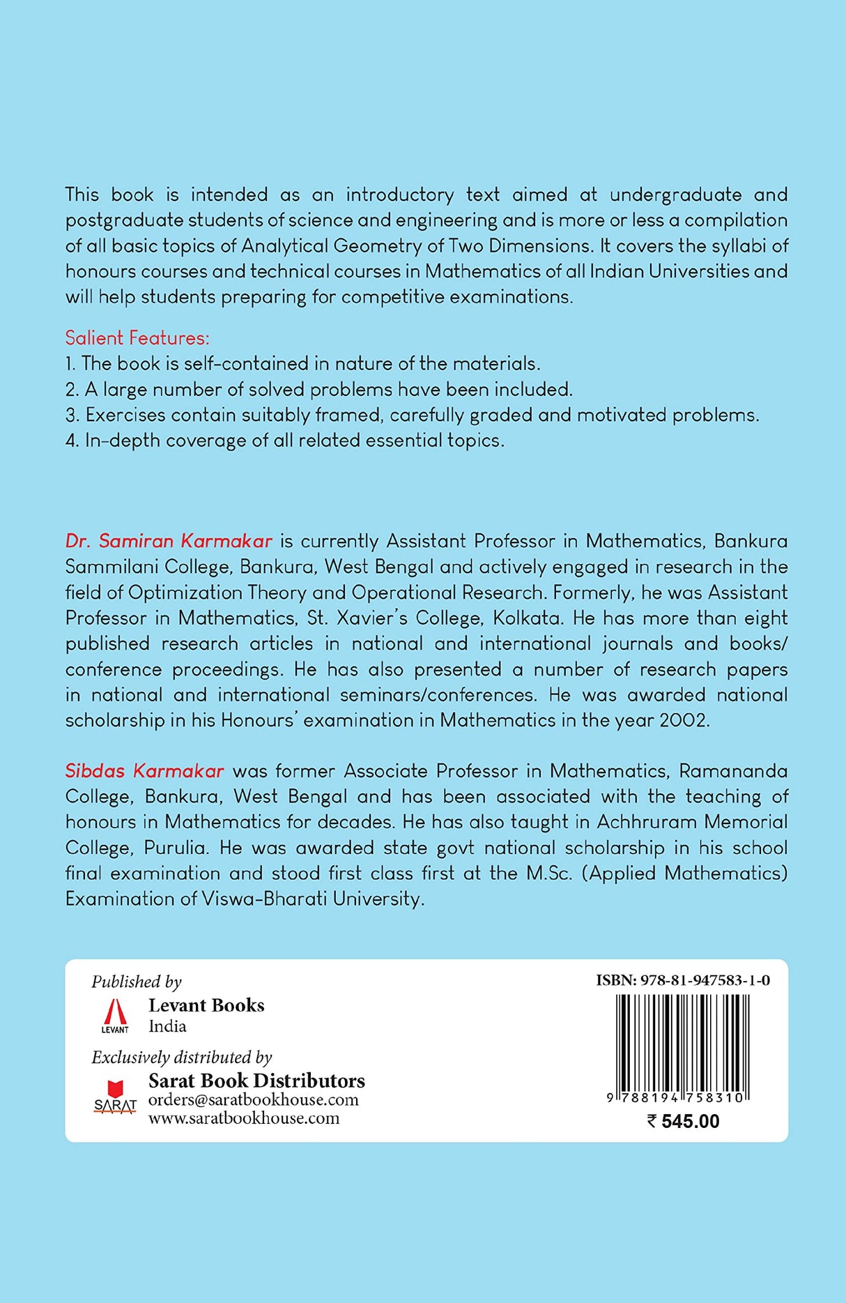 Analytical Geometry Two Dimensions - Retail Maharaj