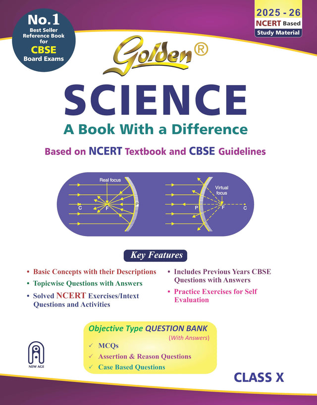 Golden Science Study Material Based on NCERT for Class-10 | For CBSE 2026 Board Exams | Solved NCERT Exercises | Objective Type Question | Previous CBSE Board Paper Solved | Assertion & Case Based - Retail Maharaj