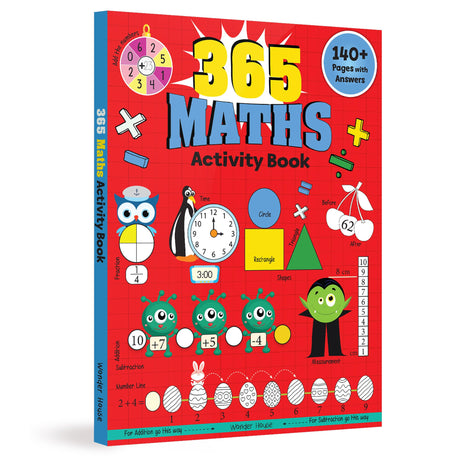 365 Maths Activity Book: Fun Activities and Practice Sheets | Learn Counting, Addition & Subtraction | Ages 4–7 | 3 Hours of Interactive Learning - Retail Maharaj