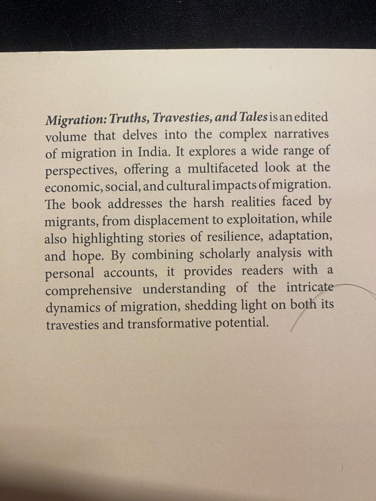 Migration: Truths, Travesties and Tales (Edited Book) - Retail Maharaj
