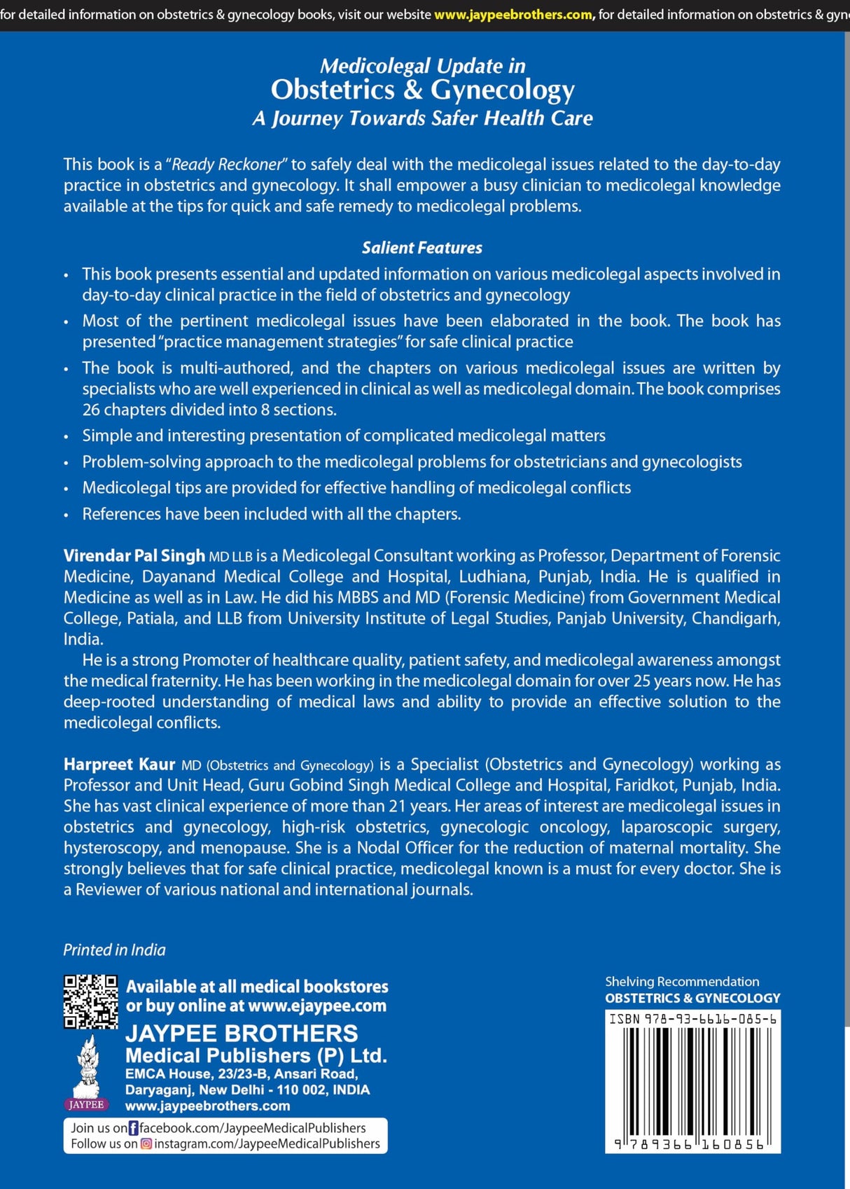 MEDICOLEGAL UPDATE IN OBSTETRICS & GYNECOLOGY A JOURNEY TOWARDS SAFER HEALTH CARE