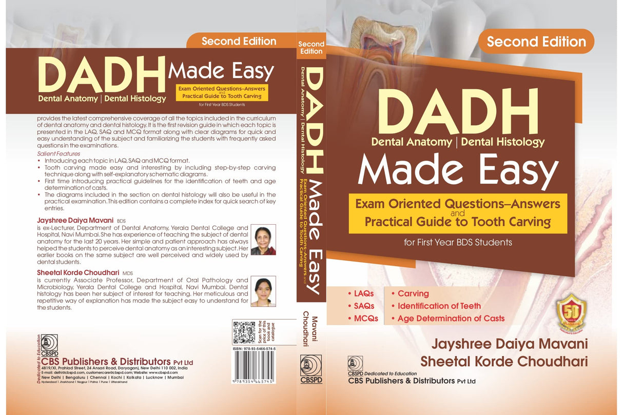Dadh Dental Anatomy Dental Histology Made Easy Exam Oriented Questions Answers And Practical Guide To Tooth Carving 2Ed (Pb 2023)