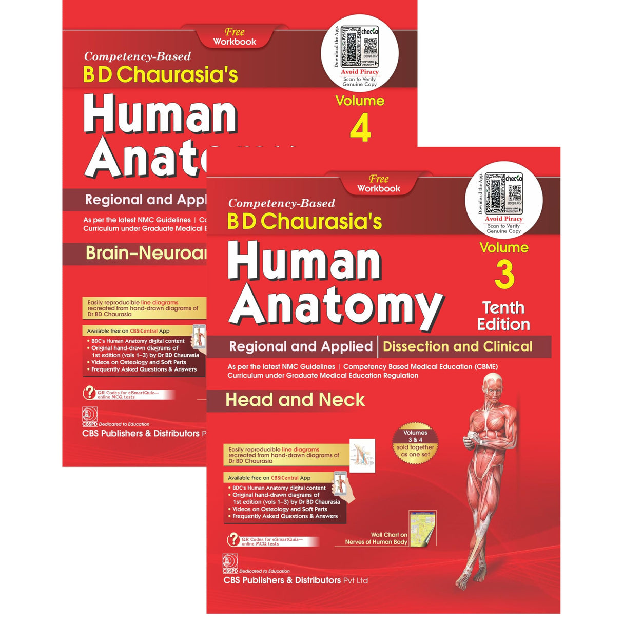 Bd Chaurasias Human Anatomy 10Ed Vol 3 And 4 Regional And Applied Dissection And Clinical Head And Neck Brain Neuroanatomy With Free Workbook And Ebooks (Pb 2025)