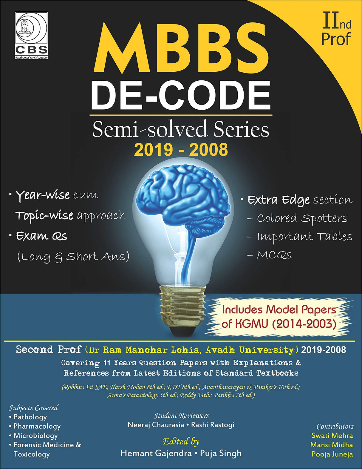 MBBS DE CODE SEMI SOLVED SERIES 2019-2008 2 PROF AVADH UNIVERSITY (PB 2020)