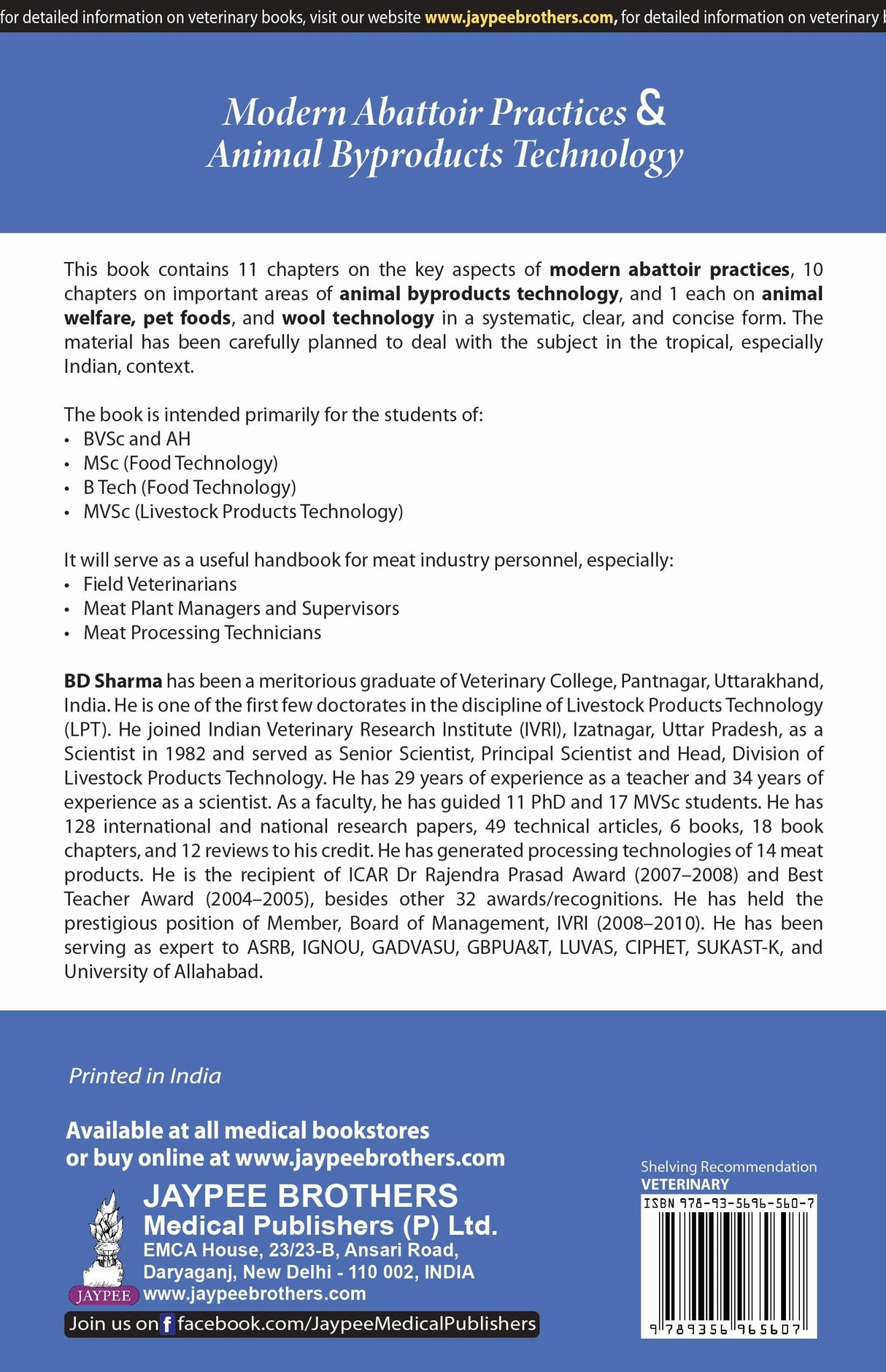 MODERN ABATTOIR PRACTICES & ANIMAL BYPRODUCTS TECHNOLOGY