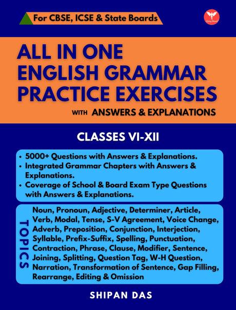 All in One English Grammar Practice Exercises (CBSE, ICSE & State Boards) - Retail Maharaj