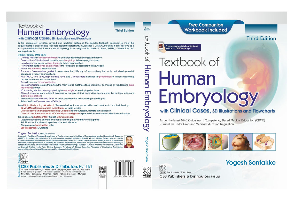 Textbook of Human Embryology , with Clinical Cases, 3D Illustrations and Flowcharts 3/e | As per the latest NMC Guidelines | (CBME) Curriculum under Graduate Medical Education Regulation | Free Companion Workbook Included - 2026