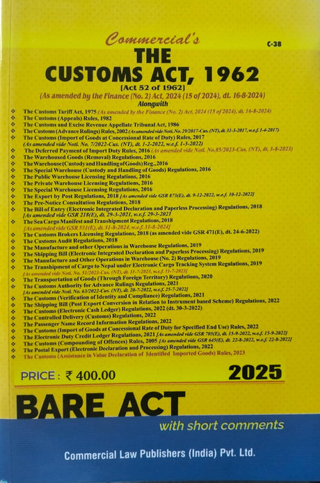 Customs Act, 1962 (As Amended by The Finance (No.2) Act, 2024) - Retail Maharaj