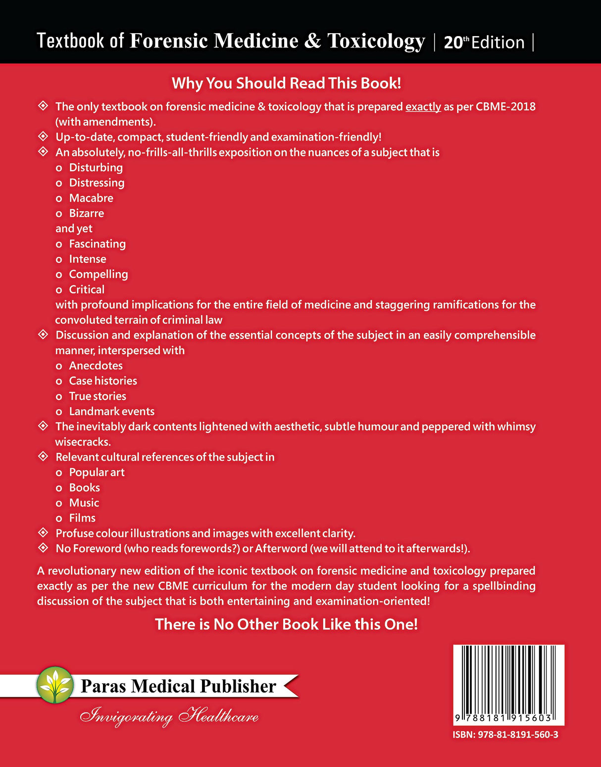 Textbook of Forensic Medicine & Toxicology (20th Edition 2023) (Softcover) [paperback] V V Pillay [Jul 28, 2023]…