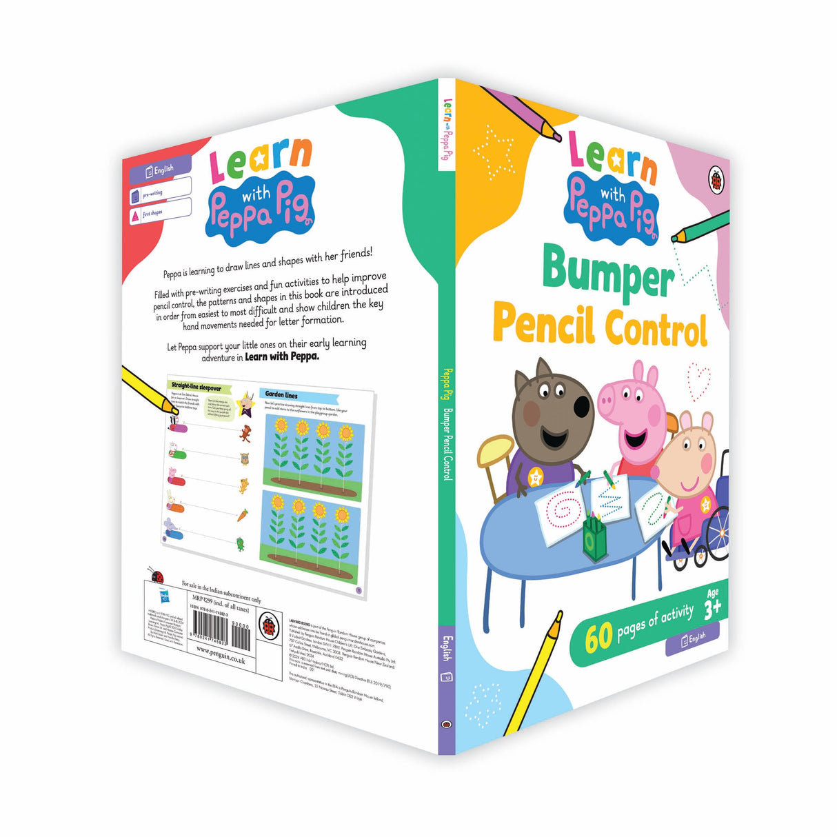 Peppa Pig: Learn With Peppa: Bumper Pencil Control | Draw Patterns and Shapes | | 60 Pages of Tracing Practise | Activity Book for Toddlers | Ages 3+