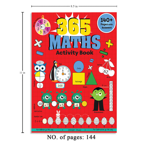 365 Maths Activity Book: Fun Activities and Practice Sheets | Learn Counting, Addition & Subtraction | Ages 4–7 | 3 Hours of Interactive Learning - Retail Maharaj