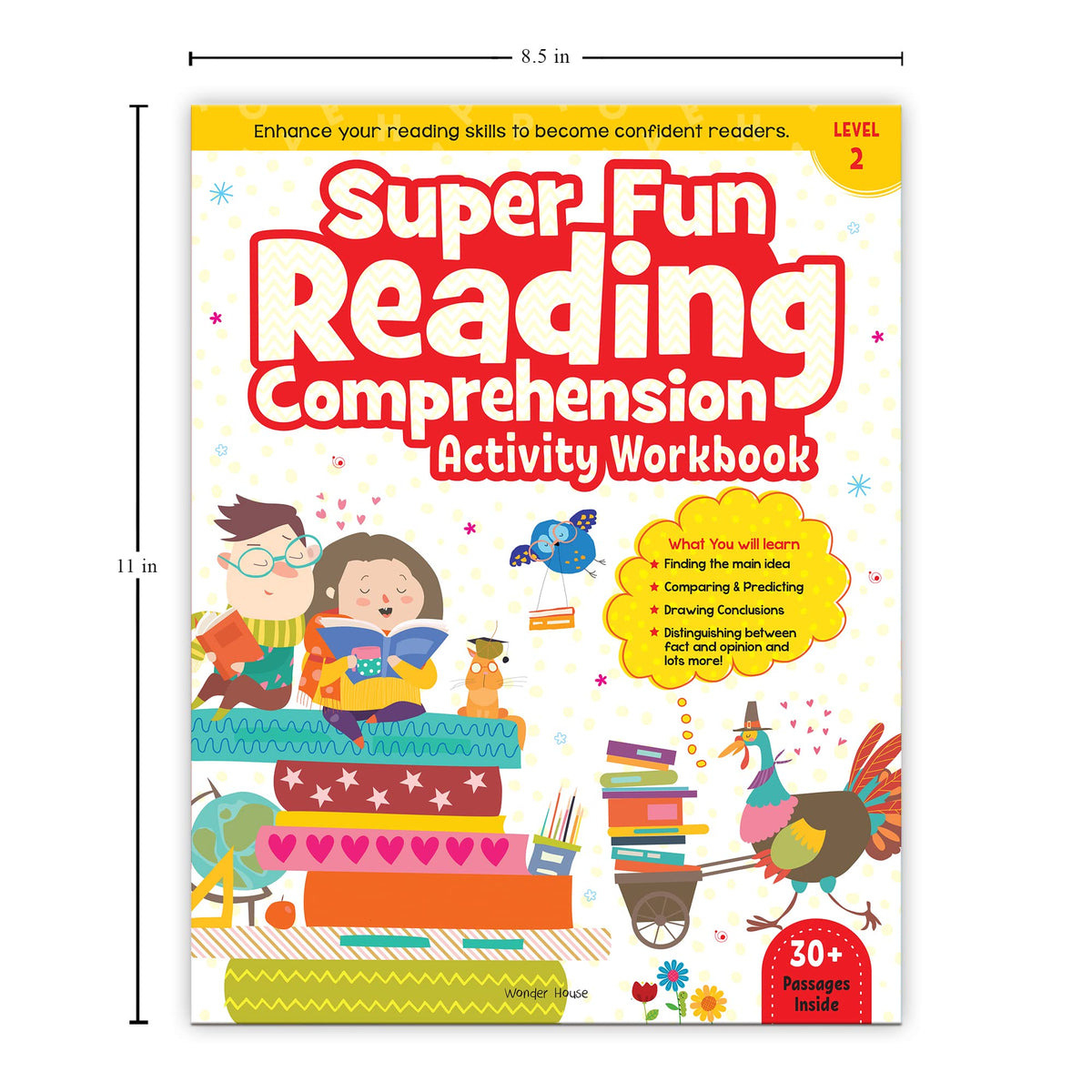 Super Fun Reading Comprehension Workbook: Level 2 | Activity Book for