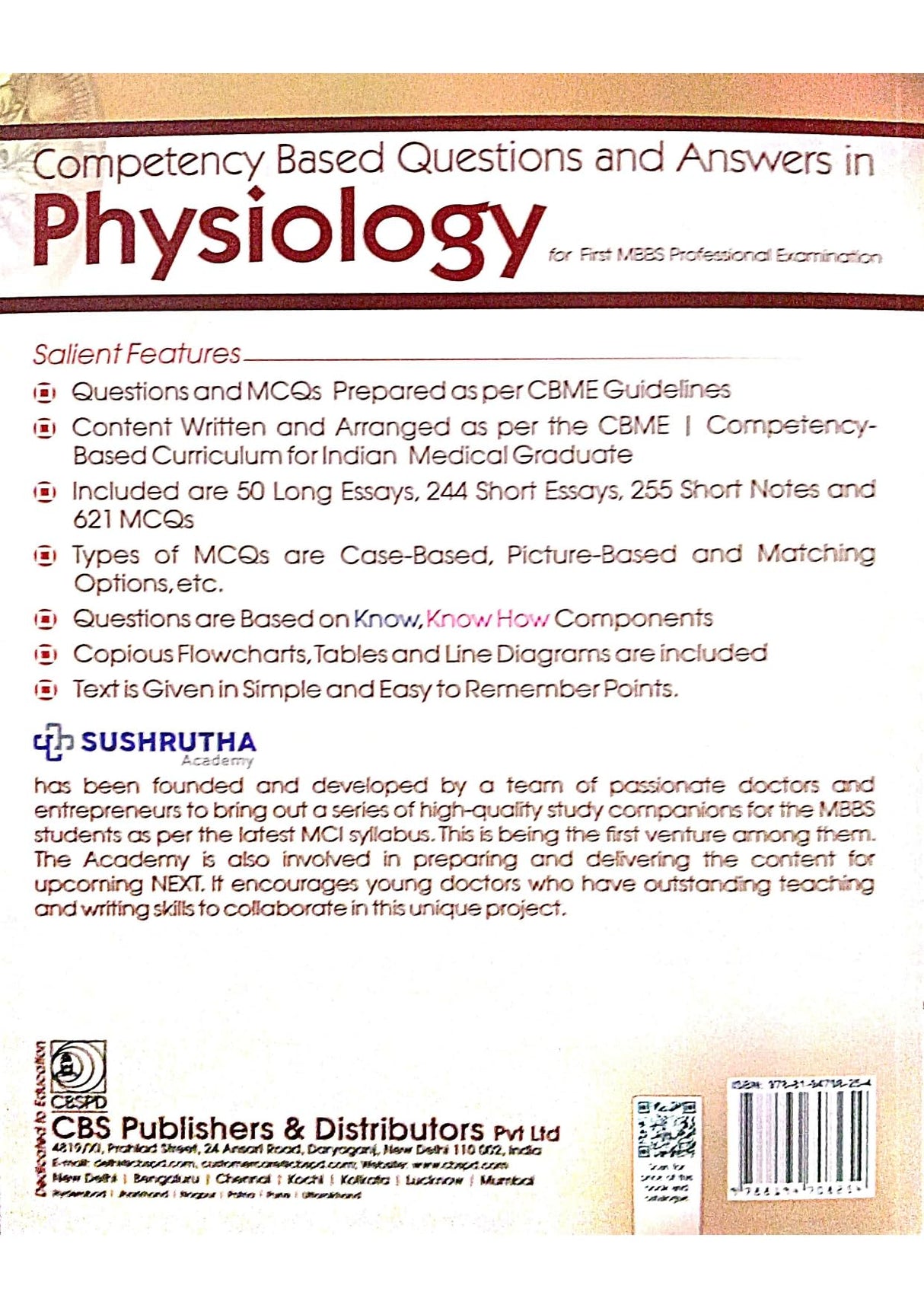 Competency Based Questions And Answers In Physiology For First Mbbs Professional Examination (Pb 2024)