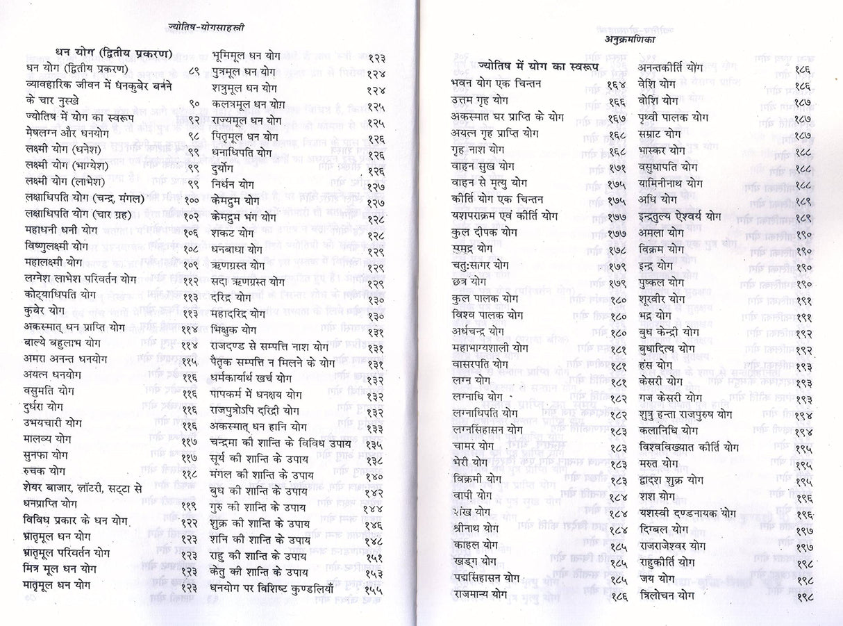 Jyotish Yog Sahastri - 1156 Pramanik Jyotish Yog [Hindi] By Bhojraj Dwivedi, Ramesh Dwivedi - Retail Maharaj