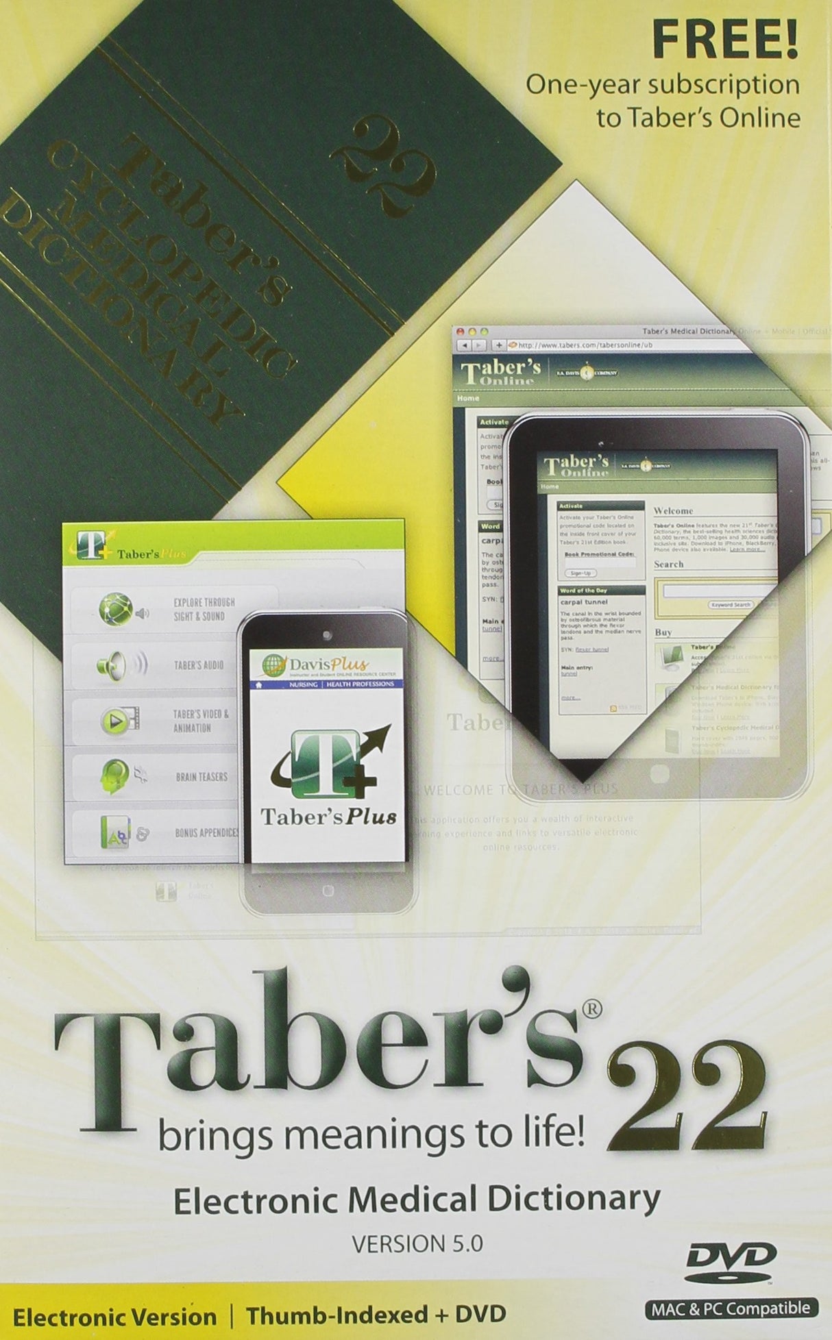 TABER'S CYCLOPEDIC MEDICAL DICTIONARY THUMB INDEX WITH DVD