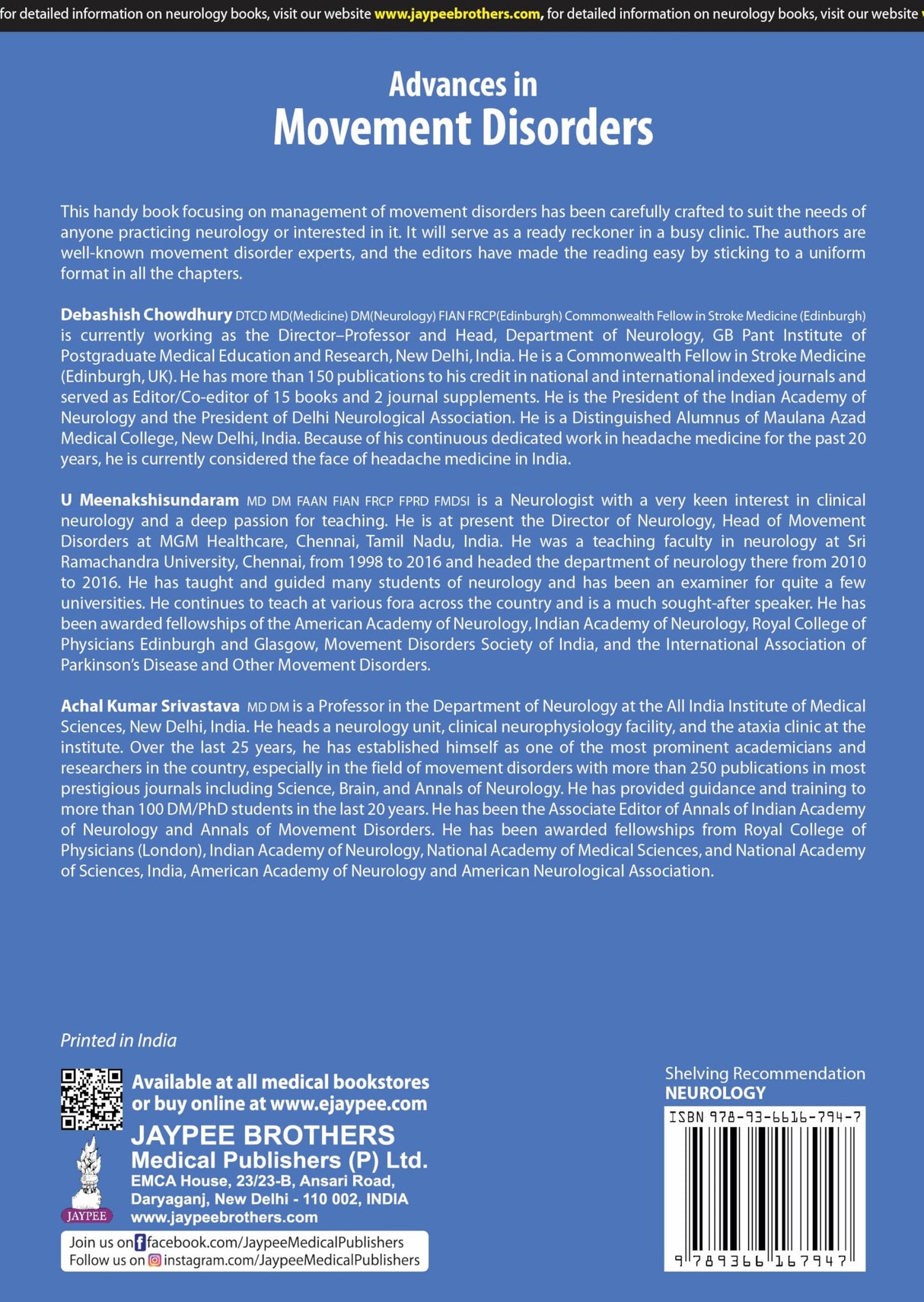 ADVANCES IN MOVEMENT DISORDERS (IAN)