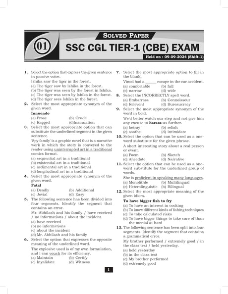 (English का दिव्यास्त्र Book 2025 - 2026 for SSC CGL Exam Tier 1 & 2 (CBT) | Prelims + Mains | English Ka Divyastra | PYQ Previous Year Question Paper With Detailed Explanations | 60+ Fully Solved Papers | 2500+ PYQs with Explanations and Answer Key | | V - Retail Maharaj