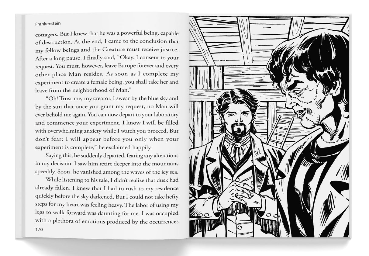 Frankenstein : Illustrated Abridged Children Classics English Novel with Review Questions - Retail Maharaj
