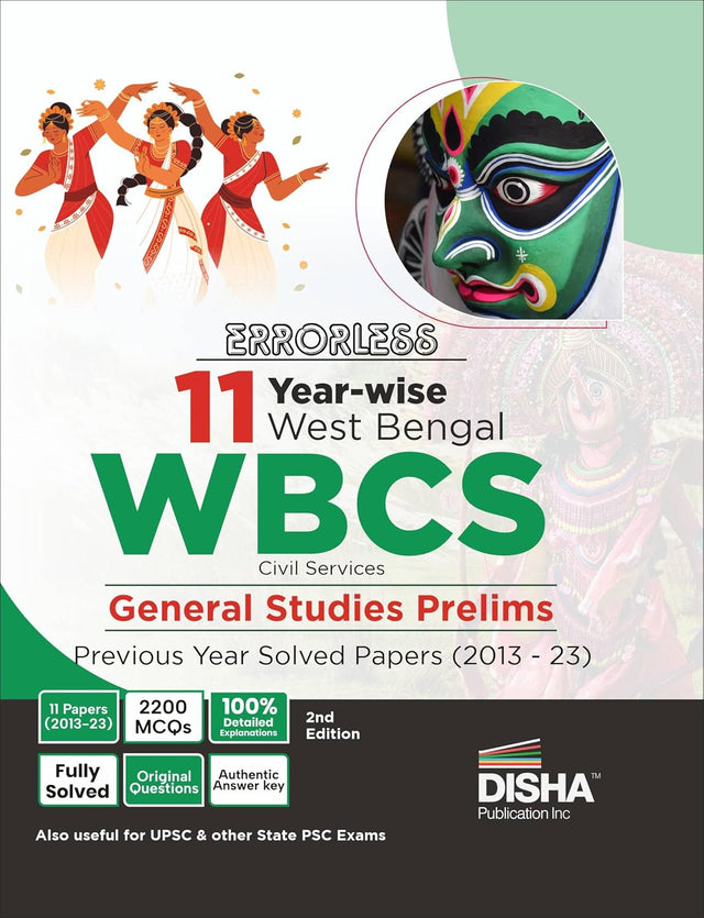 Errorless 11 Year-wise West Bengal WBCS Civil Services General Studies Prelims Previous Year Solved Papers (2013 - 23) 2nd Edition - Retail Maharaj