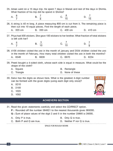 MTG Mathematics (IMO) Olympiad Previous Years Papers with Mock Test Papers Class 4 - Sample OMR Sheet with Chapterwise Analysis | SOF Olympiad Books For 2023-24 Exam MTG Editorial Board MTG Editorial Board - Retail Maharaj