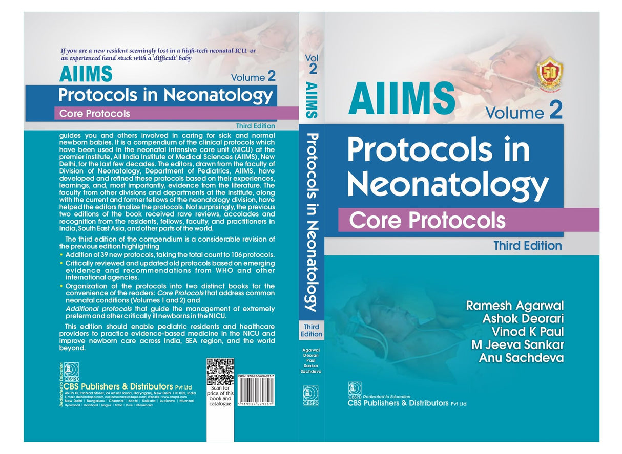 Aiims Protocols In Neonatology Core Protocols 2 Vol Set 3Ed (Pb 2025): 1,2