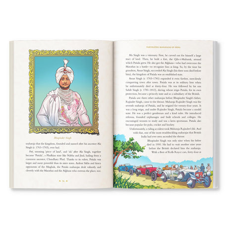 Fascinating Maharajas of India: Twenty-Five Princely States and Their Extraordinary Stories | History of British India | Covers Major Kingdoms Like Gwalior, Travancore, Jaipur, Cooch Behar, Patiala and Hyderabad | Colorful Illustrations | Ages 10 + - Retail Maharaj