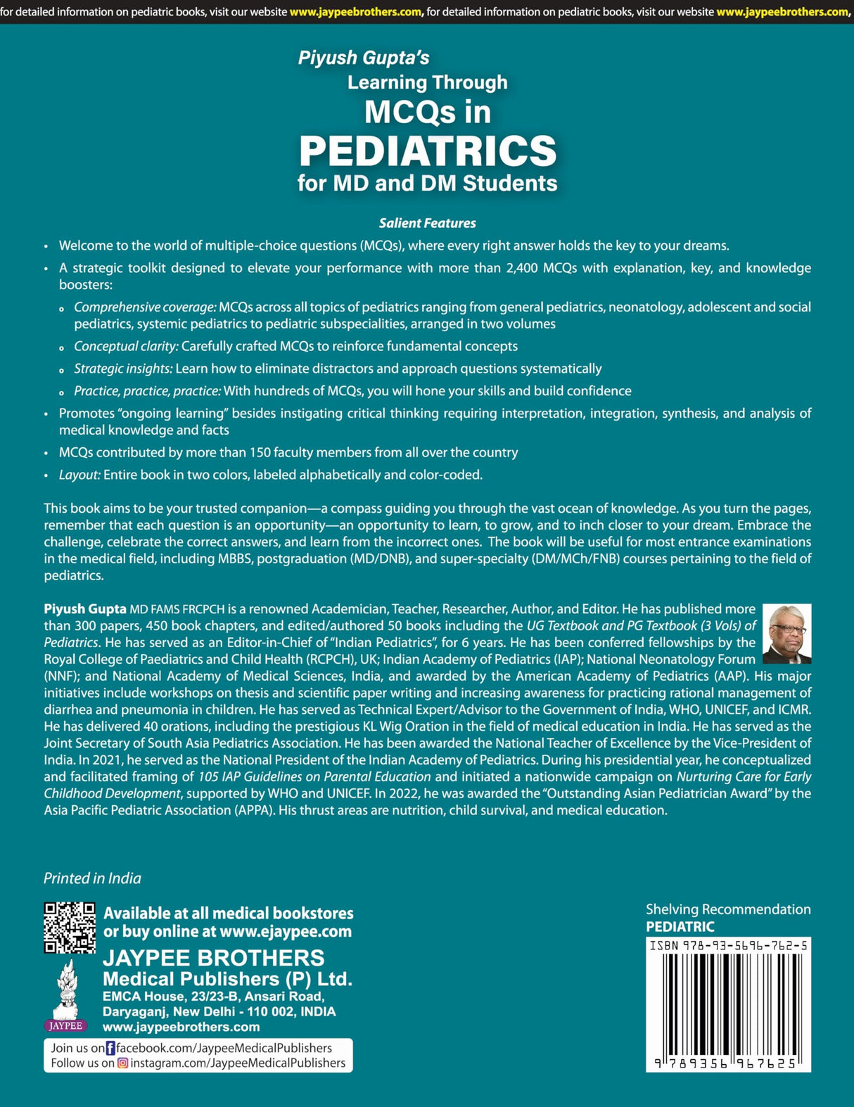LEARNING THROUGH MCQS IN PEDIATRICS FOR MD AND DM STUDENTS (2VOLS)