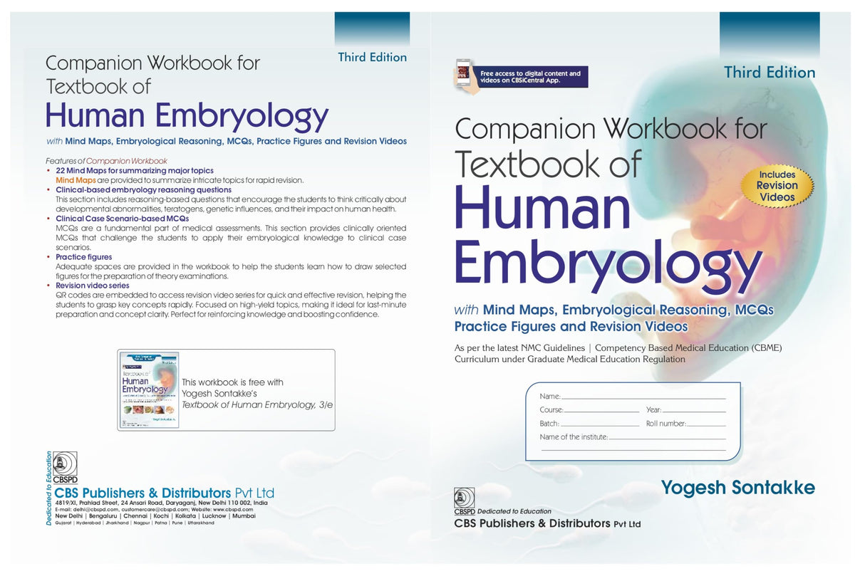 Textbook of Human Embryology , with Clinical Cases, 3D Illustrations and Flowcharts 3/e | As per the latest NMC Guidelines | (CBME) Curriculum under Graduate Medical Education Regulation | Free Companion Workbook Included - 2026