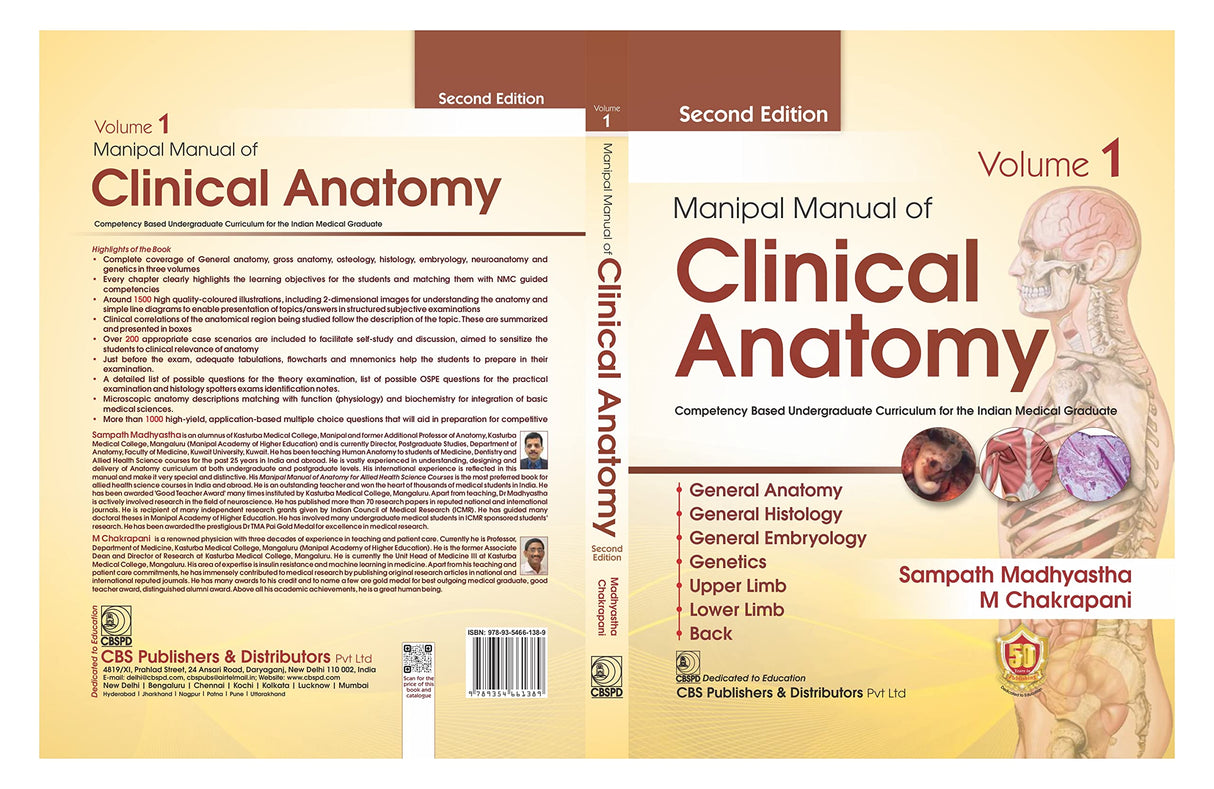 MANIPAL MANUAL OF CLINICAL ANATOMY 2ED VOL 1 (PB 2023)