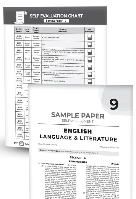 Educart CBSE Class 10 ENGLISH LANGUAGE and LITERATURE Sample Papers 2023 (With Exclusive Topper Answers and Marks breakdown 2022-23) - Retail Maharaj