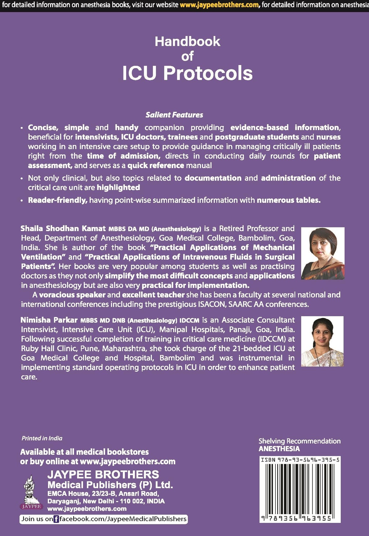 HANDBOOK OF ICU PROTOCOLS